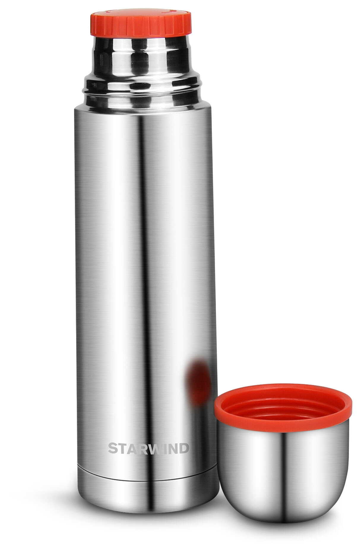 Термос для напитков Starwind 10-500 0.5л. серебристый/красный картонная коробка - фотография № 2