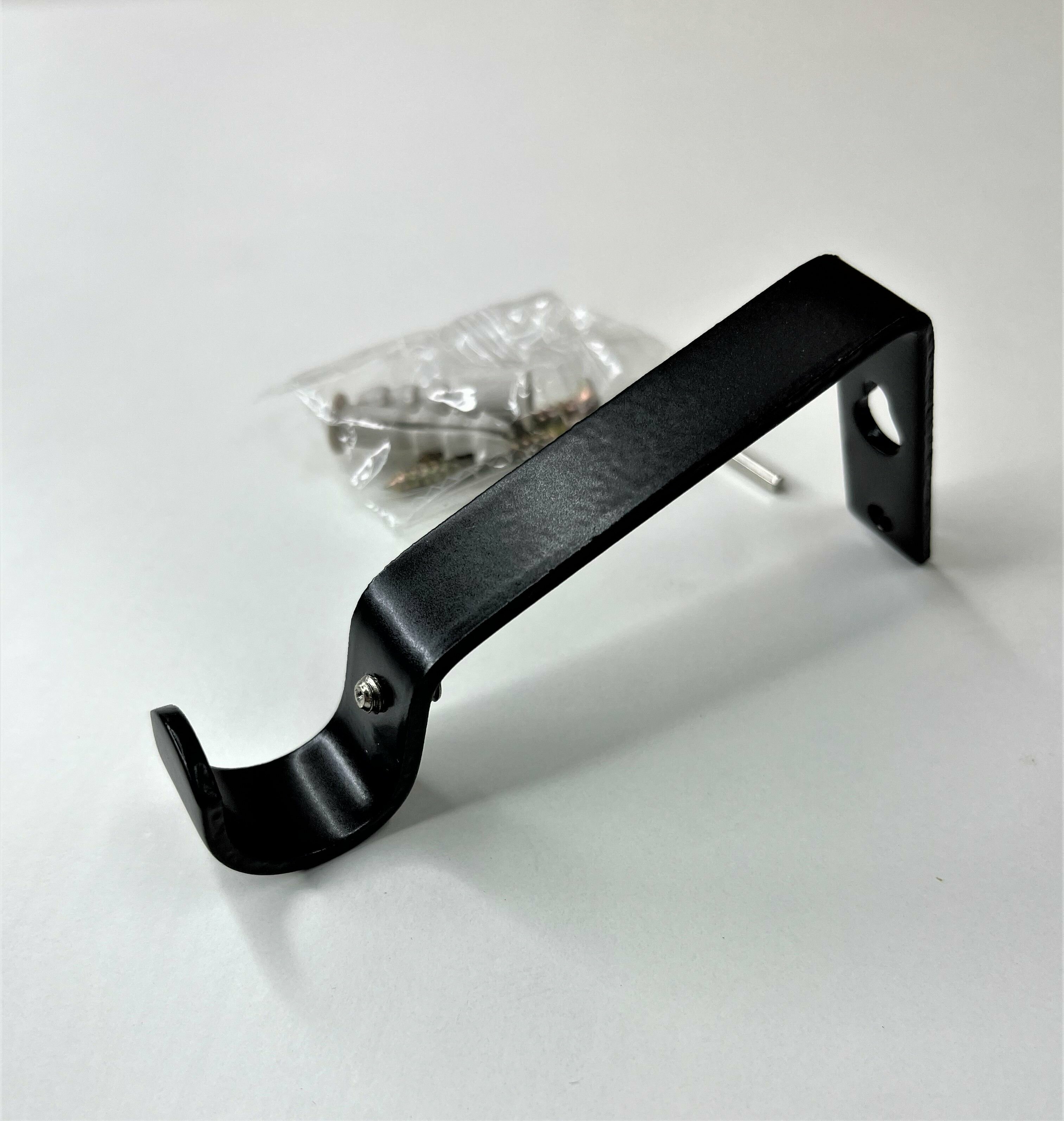 фото Кронштейн для карниза металл 1 ряд (плоский) 16-20 д, черный матовый, 9.5 см