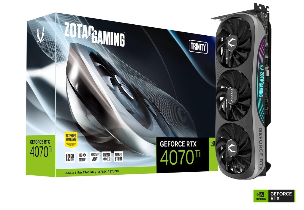 Видеокарта Zotac Trinity nVidia RTX 4070 Ti, RTL (ZT-D40710D-10P)