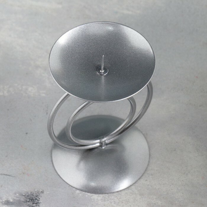 Подсвечник "Закат" металл на одну свечу, 8,3х11 см, серебро - фотография № 4