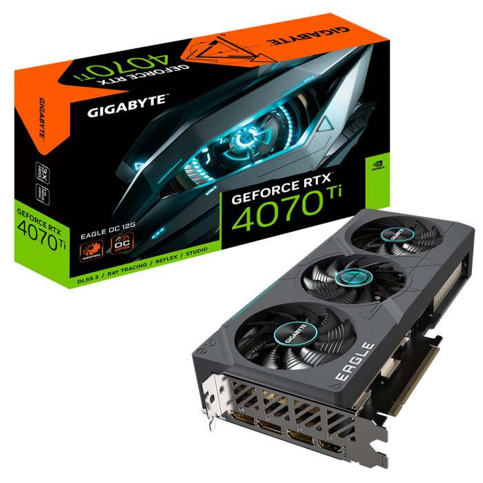 Видеокарта GIGABYTE GeForce RTX 4070 Ti EAGLE OC 12GB (rev 2.0) (GV-N407TEAGLE OC-12GD