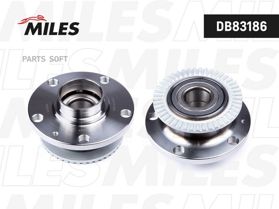 MILES DB83186 Ступица колеса задняя с подшипником AUDI A4 II-III 01-09 (SKF VKBA3606) DB83186