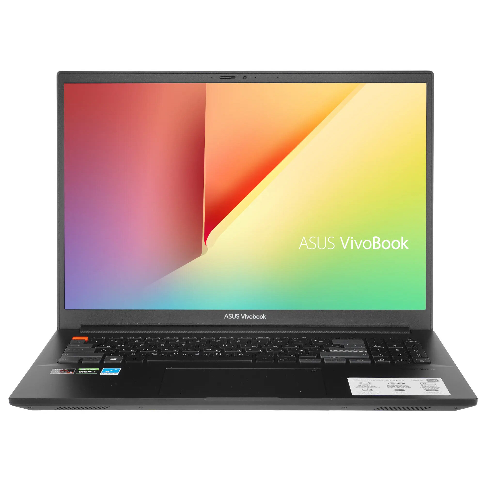 Ноутбук ASUS VivoBook PRO 16X OLED M7600QC-L2006W, 16" (3840х2400) OLED/AMD Ryzen 5 5600H/8ГБ DDR4/512ГБ SSD/NVIDIA GeForce RTX 3050 4ГБ/Windows 11 Home, черный [90NB0V81-M01800]