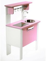 Игровая мебель «Детская кухня SITSTEP Элегантс», с имитацией плиты (наклейка), розовые фасады
