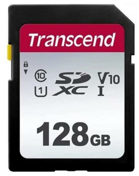 Карта памяти SDXC Transcend 128Gb 300S UHS-I U1 V10 100MB/s TS128GSDC300S, 1шт.