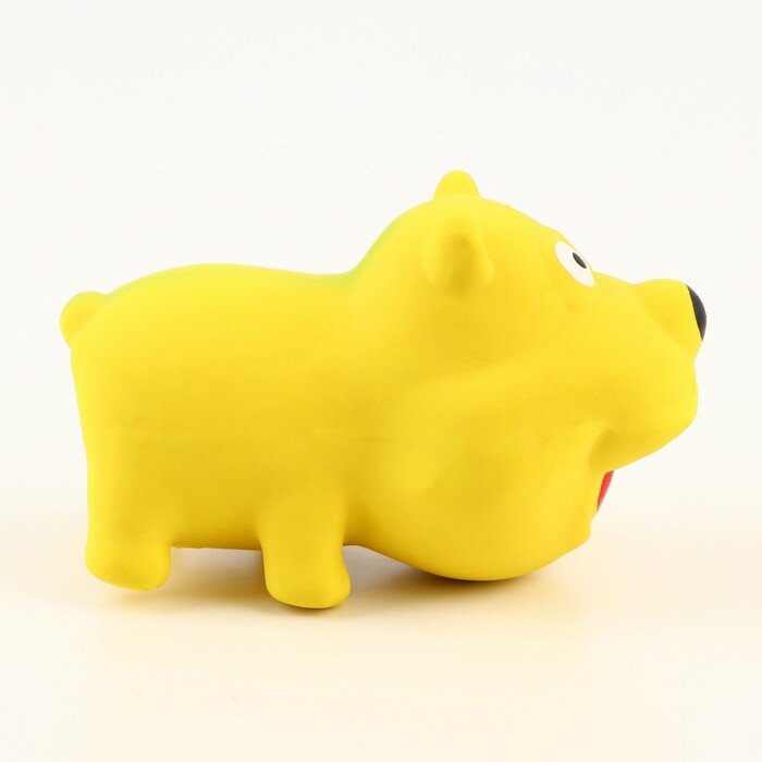 Пижон Игрушка пищащая для собак из латекса "Пес", 9 см, жёлтая - фотография № 2