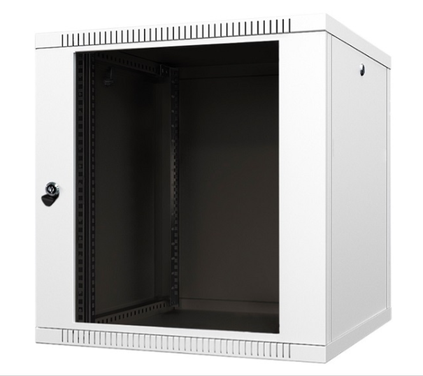 Телекоммуникационный серверный шкаф 19 дюймов настенный 9u 600х350 cерый дверь стекло Alvm-b9.350g