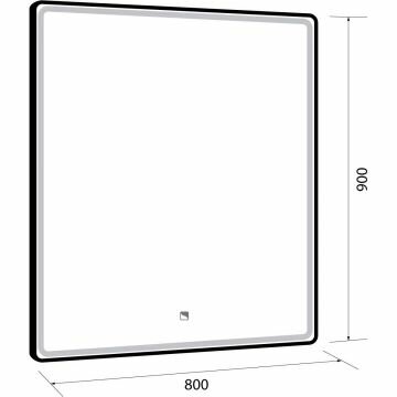 Зеркало Dreja Point LED 80х90 c сенсорным выключателем (99.9029) - фотография № 3