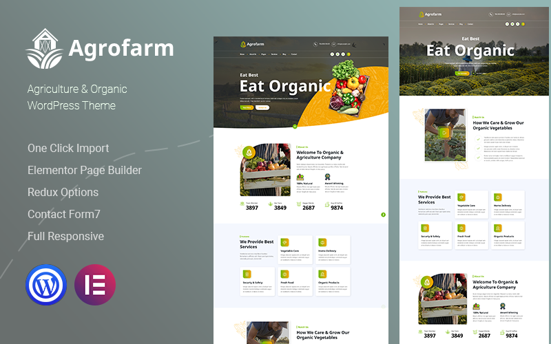 Шаблон Wordpress Agrofarm – Agriculture & Organic Тема WordPress