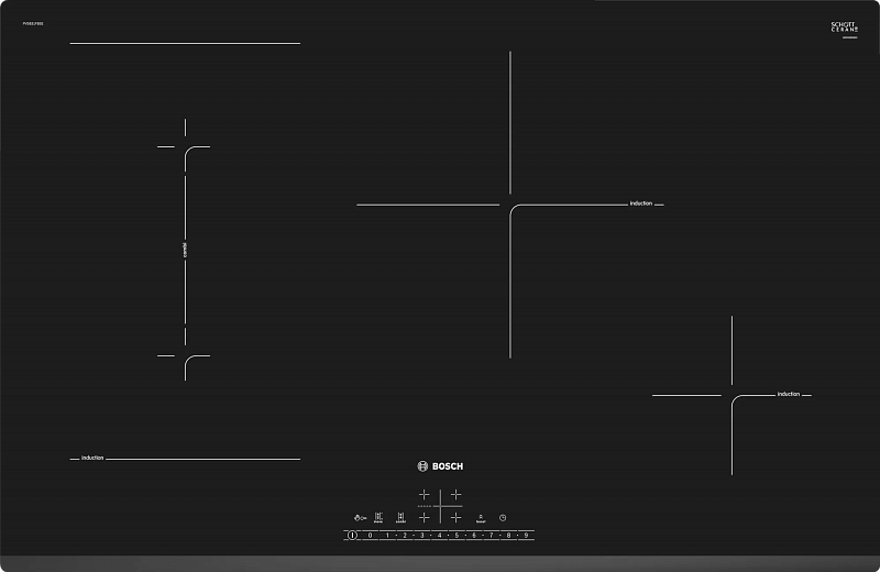Индукционная варочная поверхность Bosch PVS831FB5E черный - фото №1