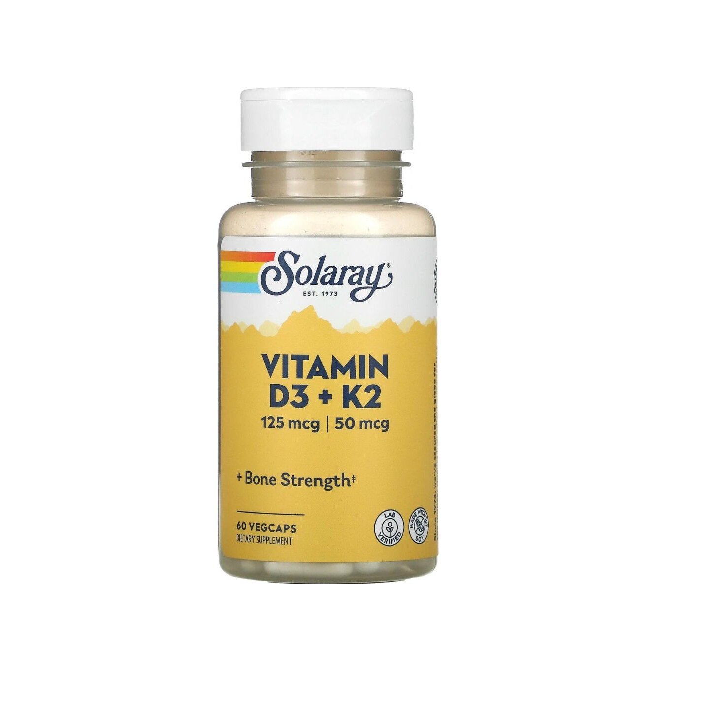 Solaray Vitamin D3 + K2 60 вегетарианских капсул