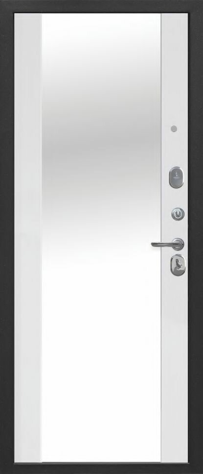 Дверь входная Феникс Эмалит белый зеркало 960*2050 левая - фотография № 3
