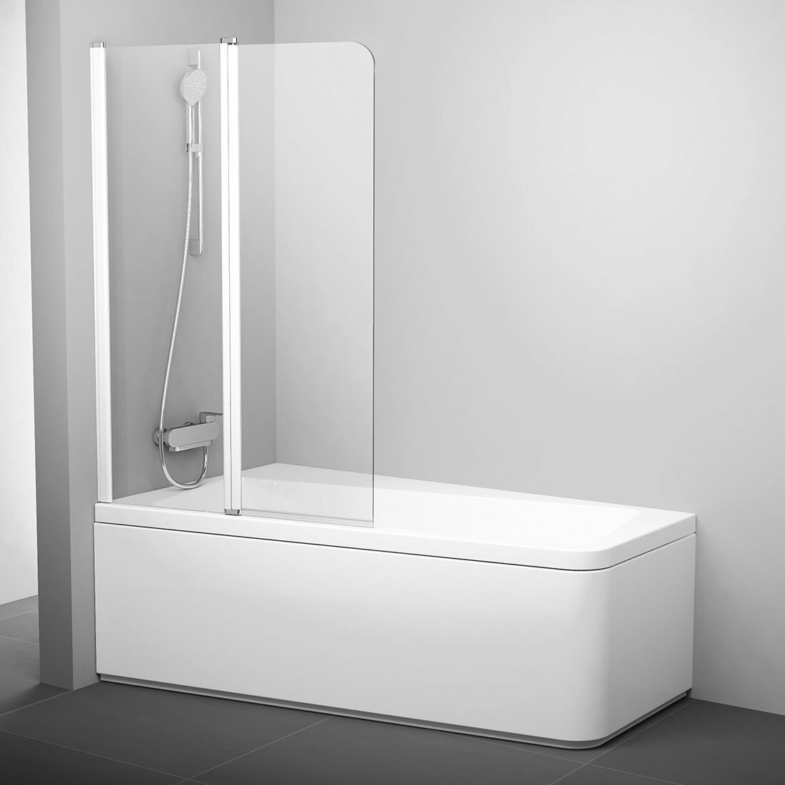 Шторка для ванны Ravak 10CVS2-100 см левая белый профиль прозрачное стекло 7QLA0103Z1