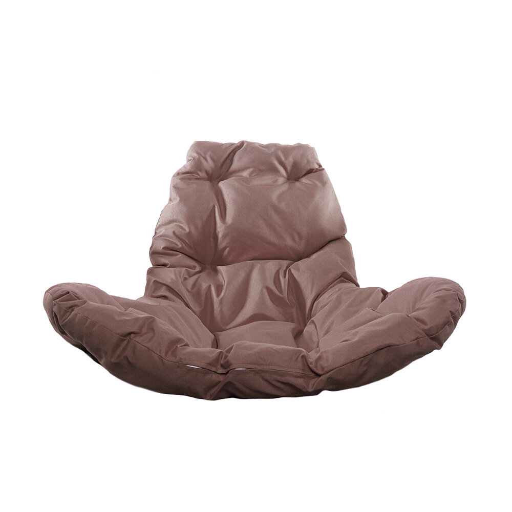 Подвесное кресло из ротанга "Капля" серое с коричневой подушкой M-Group - фотография № 4