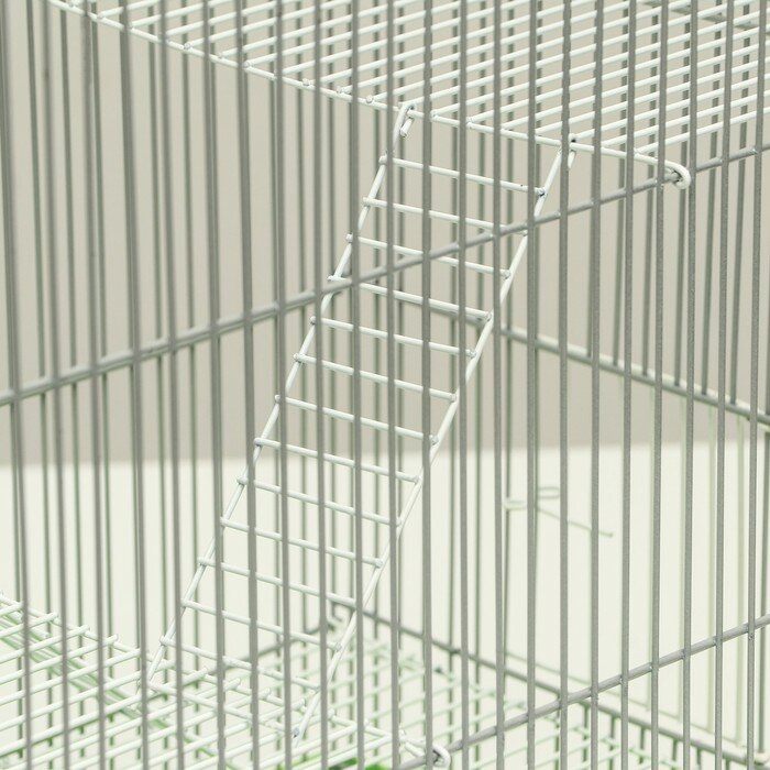 Клетка для грызунов с металлическими полками и лесенками, 41 х 30 х 50 см, зеленый - фотография № 3