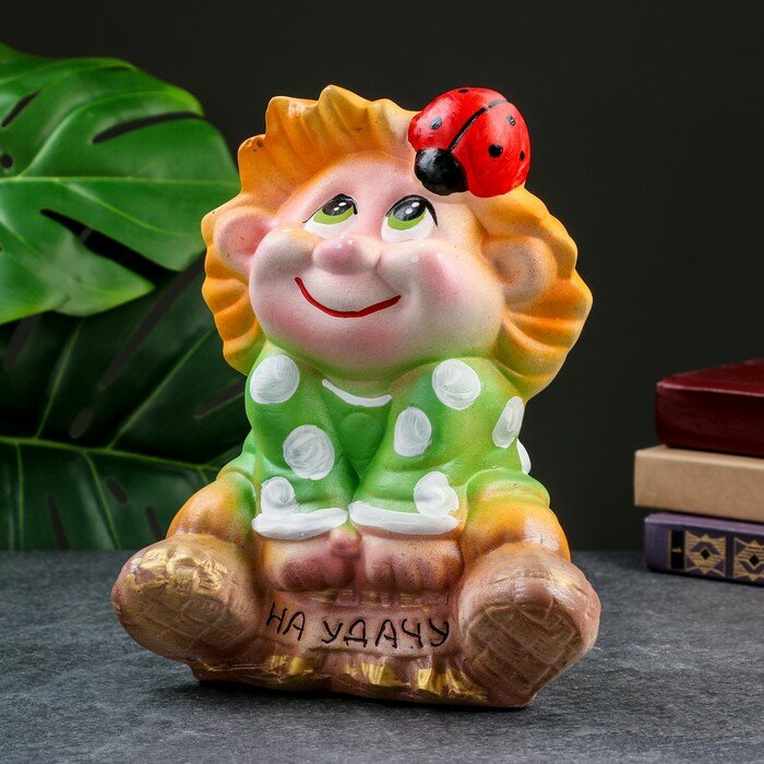 фото Копилка "Кузя" зеленая, 25см