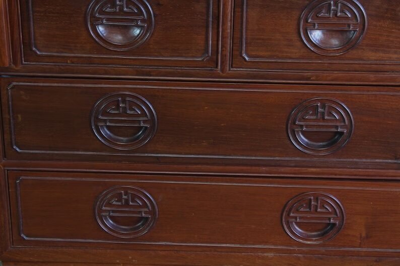 Письменный стол в винтажном азиатском стиле 48 х 110 х 96 см - фотография № 4