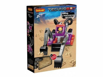 Конструктор Bauer Technobot с кинетическим песком, роботом и пилотом, 74 детали