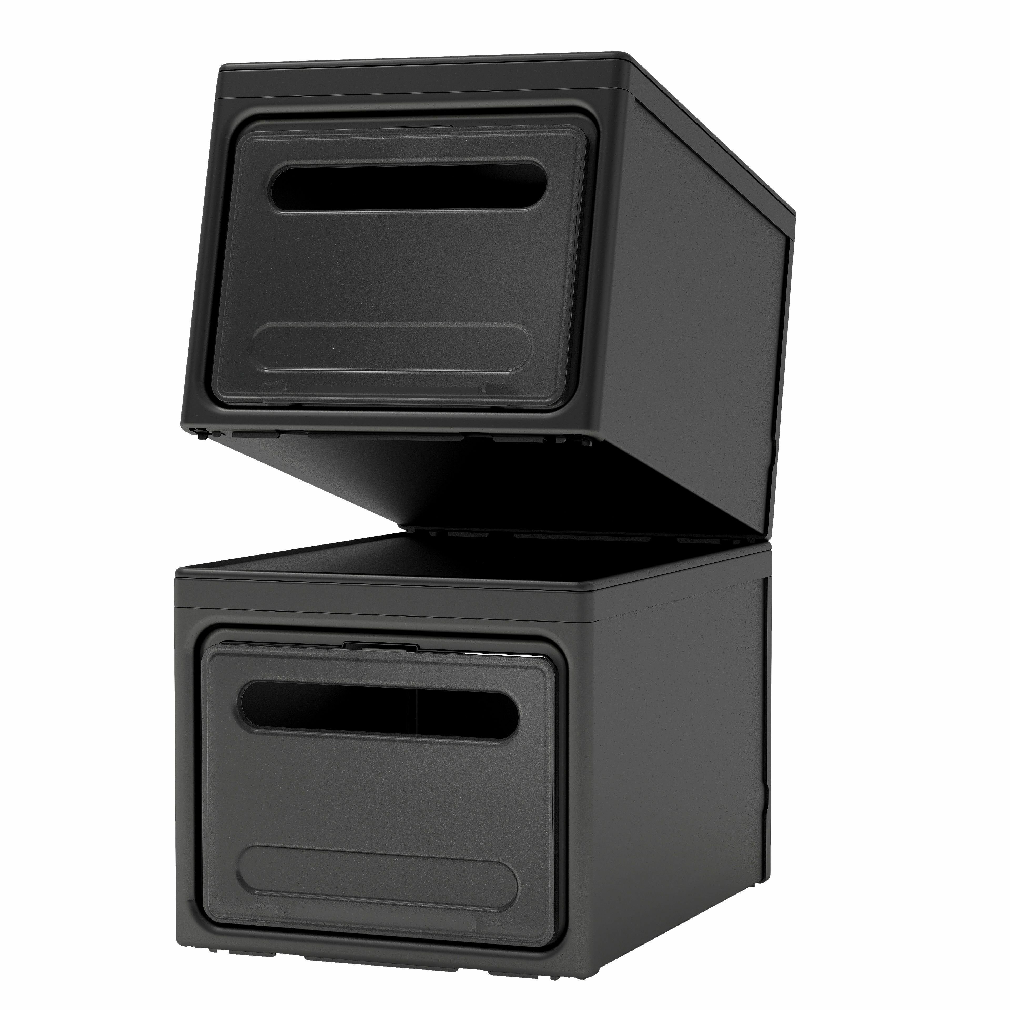 Ящик для хранения вещей с крышкой Premium, черный - фотография № 9