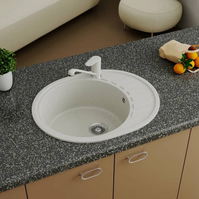 мойка кухонная мраморная greenstone 62x50 grs-62-308 черный - фото №4