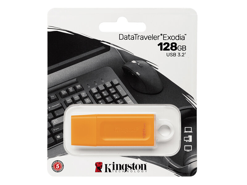 USB Flash Drive 128Gb - Kingston DataTraveler Exodia Orange KC-U2G128-7GO