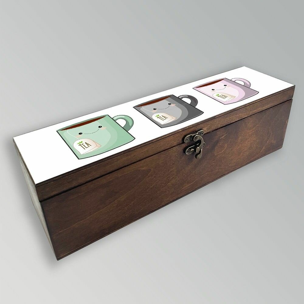 Коробка для чайных пакетиков из дерева чайница УФ с крышкой уют чай - 29 - фотография № 1