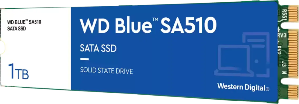 Western Digital SSD диск 1ТБ M.2 Western Digital Blue SA510 WDS100T3B0B (SATA III) (ret)
