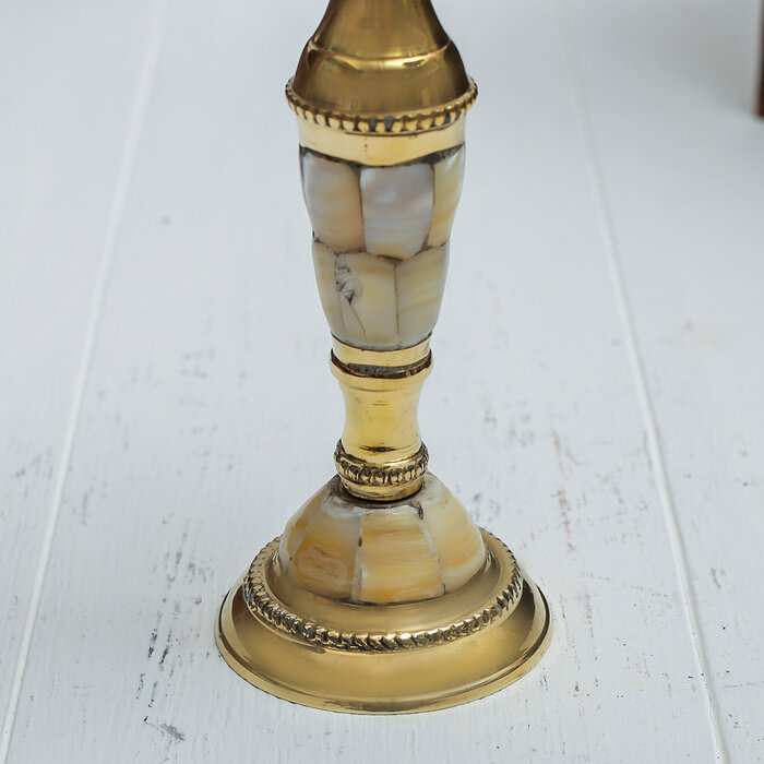 Подсвечник на 1 свечу "Королевский шик" с перламутром 13 см - фотография № 3