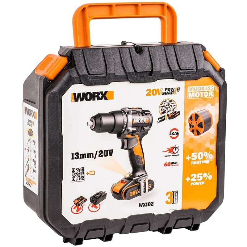 Дрель-шуруповерт аккумуляторная WORX WX102 + подарок: Аккумулятор WORX WA3551 - фотография № 11