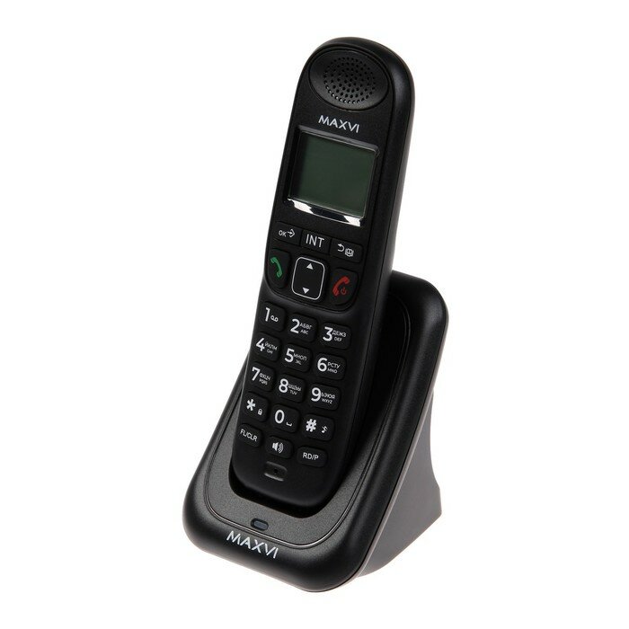 Радиотелефон DECT Maхvi AM-01, Caller ID, интерком, спикерофон, АОН, конференц-связь, черный