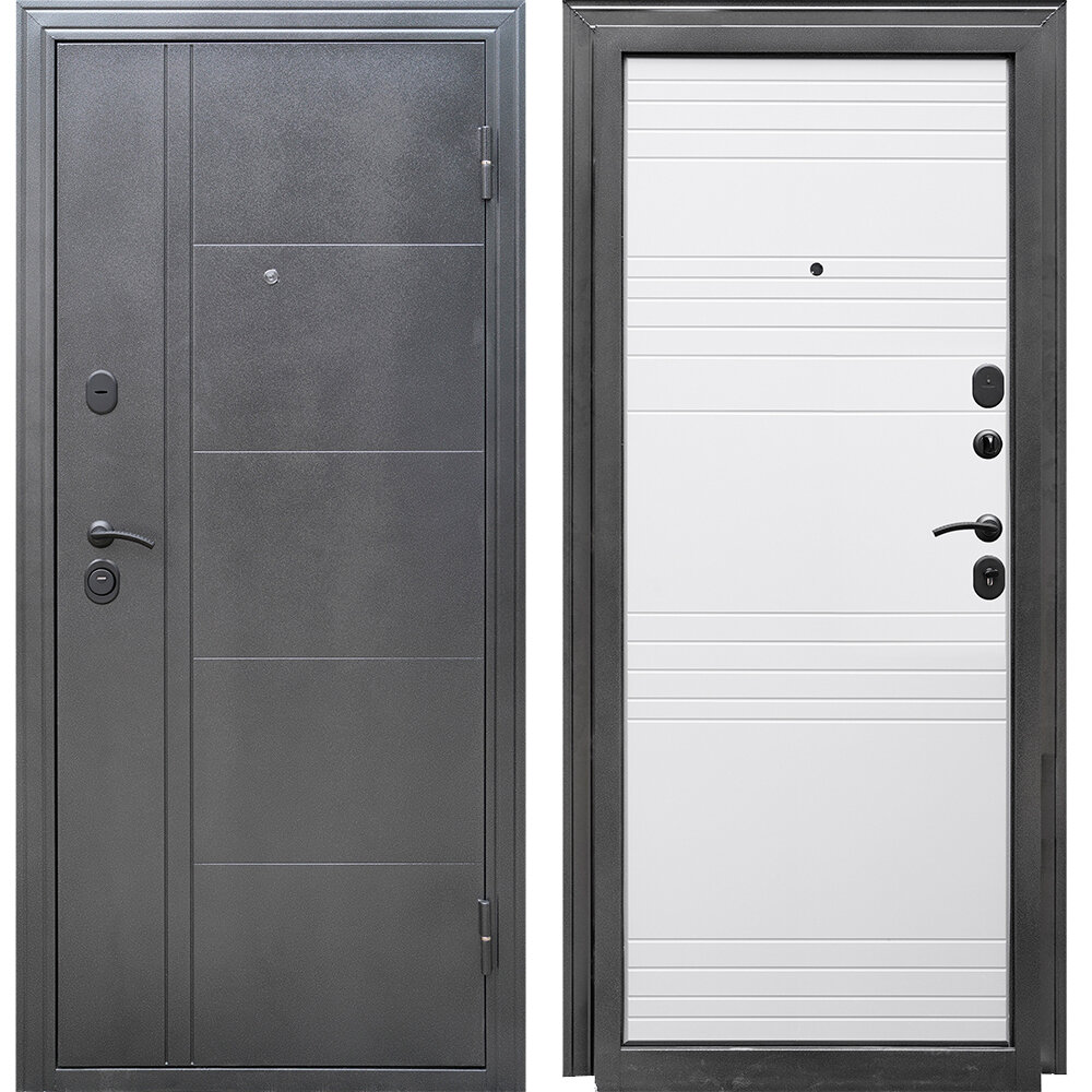 Дверь входная Форпост Олимп правая антик серебро - белый софт 860х2050 мм