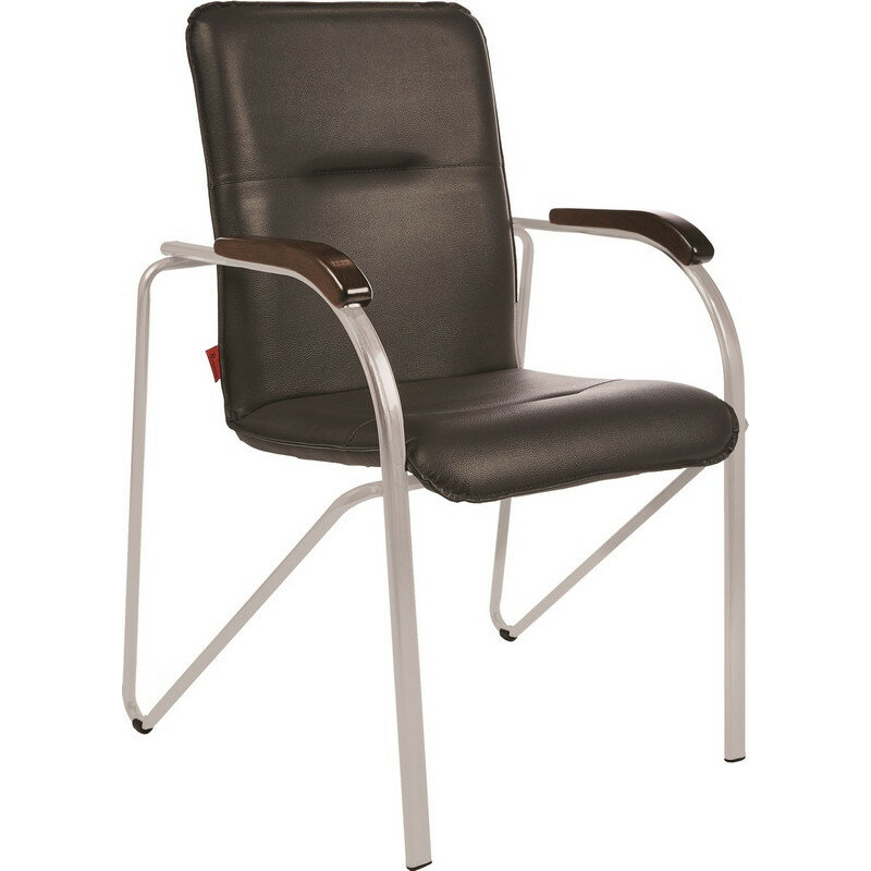 Конференц-кресло FA-SAMBA Silv к/з чёрный DO350/орех