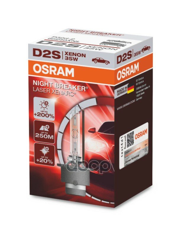 Лампа D2s 85v 35w P35d-2 Xenarc Night Breaker Laser +200% Больше Света 1 Шт. Osram арт. 66240XNL