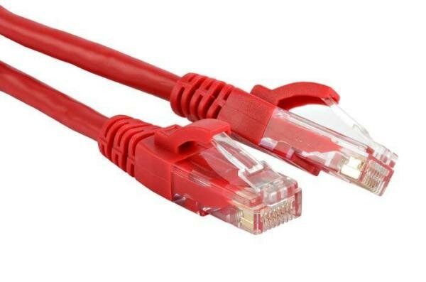 Патч-корд RJ45 - RJ45, 4 пары, UTP, категория 5е, 1.5 м, красный, LSZH, LANMASTER