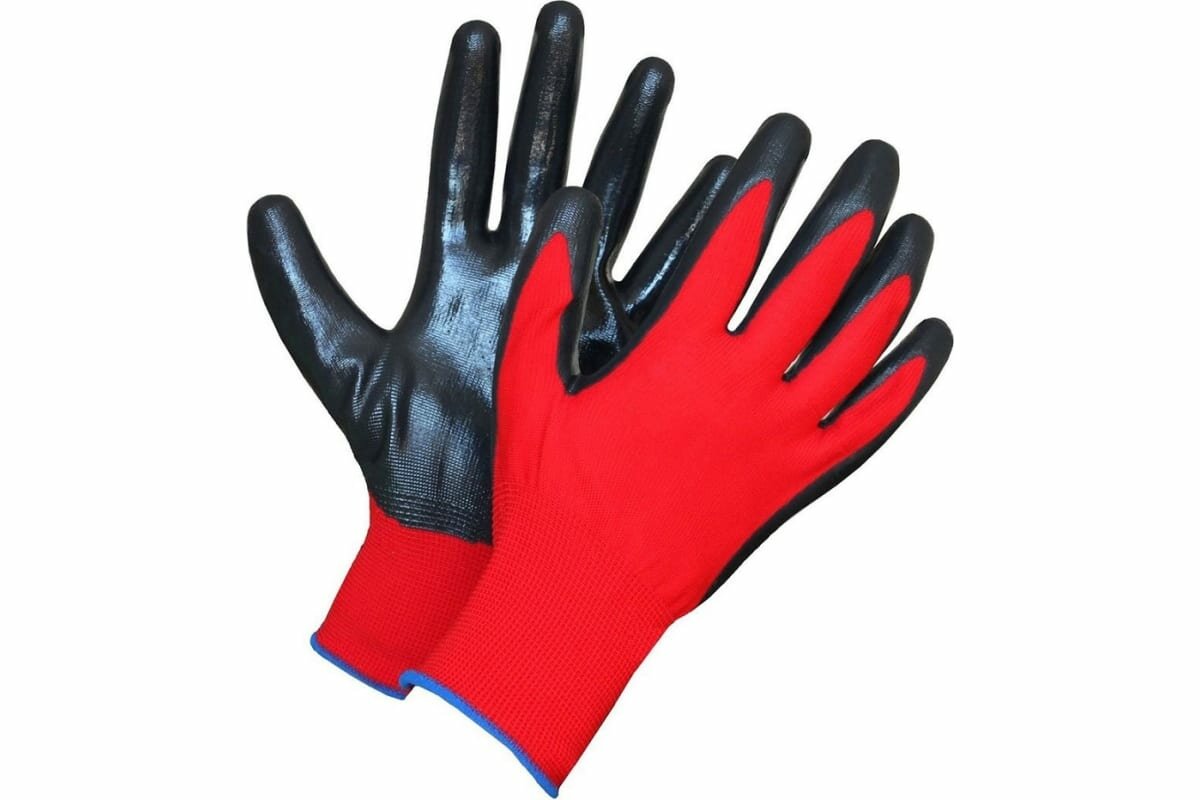 Нейлоновые перчатки с нитрильным покрытием берта размер L 142L - фотография № 1