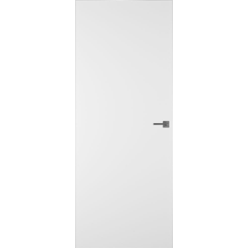 фото Дверь межкомнатная Invisible 700х2000 мм без покрытия глухая левая с обратным открыванием с притвором с замком хром