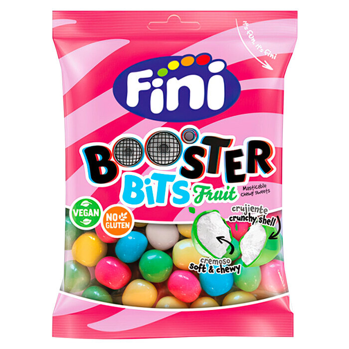 Жевательные Конфеты Booster Bits Fruit / Бустер Битс Фрут со вкусом клубники и малины 90гр. (Испания)