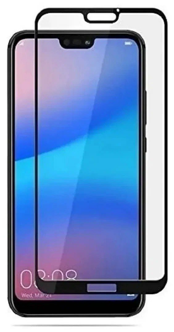 Защитное стекло для Huawei P20 Lite (2019) / Nova 5i / Защитное стекло на хуавей P20 Lite (2019) (полная проклейка черная рамка)