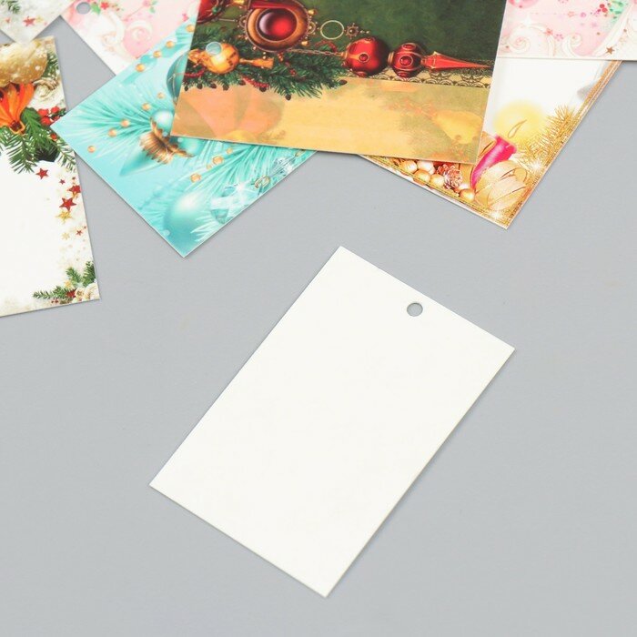 Бирка картон "Новый год" набор 10 шт (5 видов) 4х6 см(3 шт.) - фотография № 4