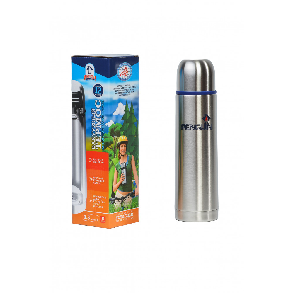 фото Термос нерж 0.5Л УЗ/Г С глухой пробкой ИНД/КОР PENGUIN