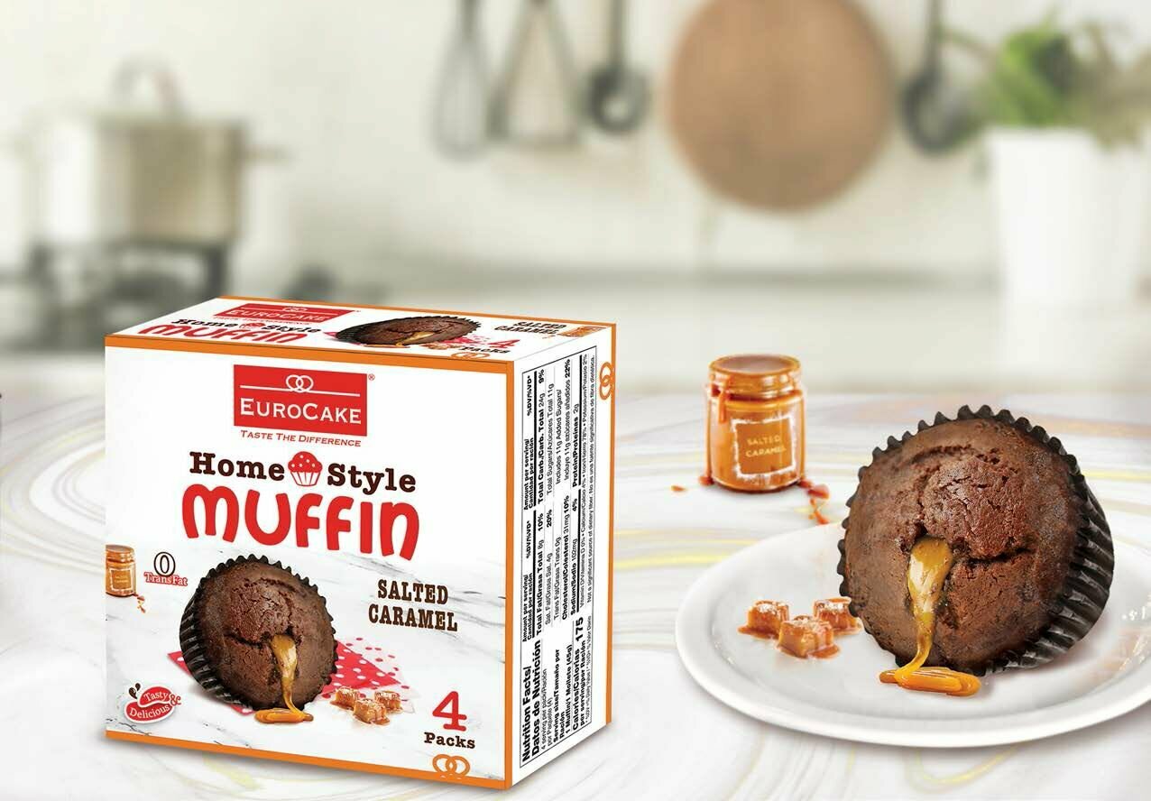 Кекс EuroCake "Muffin Salted Caramel" с солёной карамелью нетто 180г (4х45г) - фотография № 2
