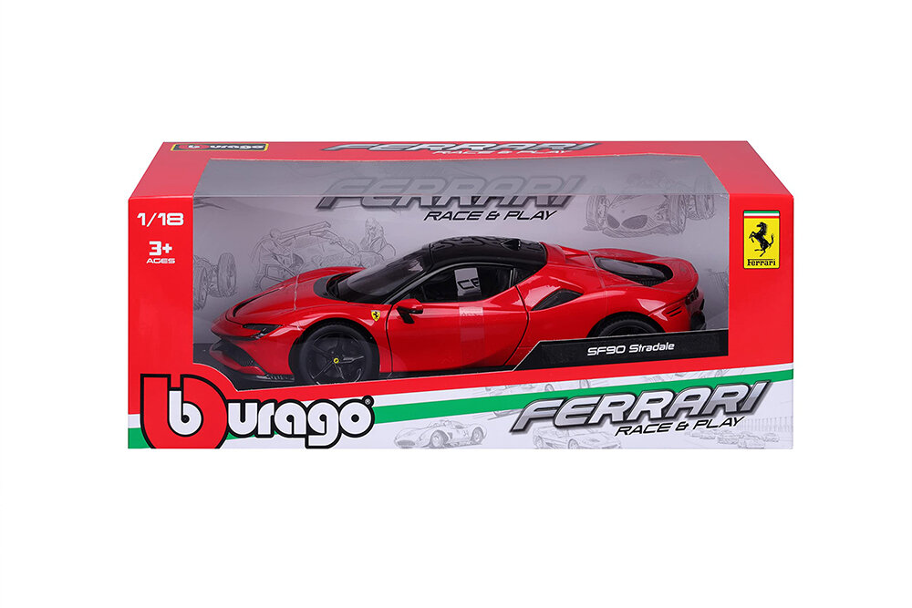 Maisto Машинка металлическая сборная Ferrari SF90 Stradale, 1:24, красная - фото №4