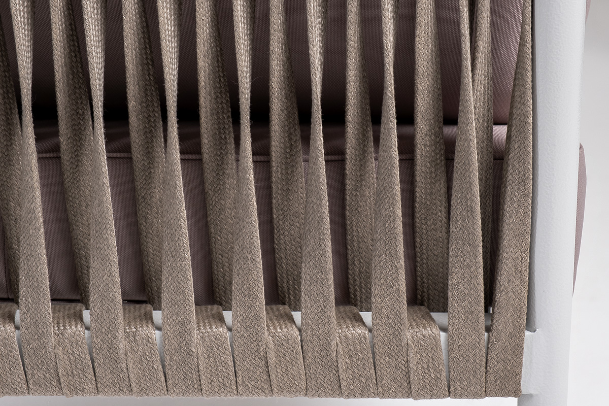 "Касабланка" угловой модуль плетеный из роупа, каркас алюминий, серо-коричневый - фотография № 2