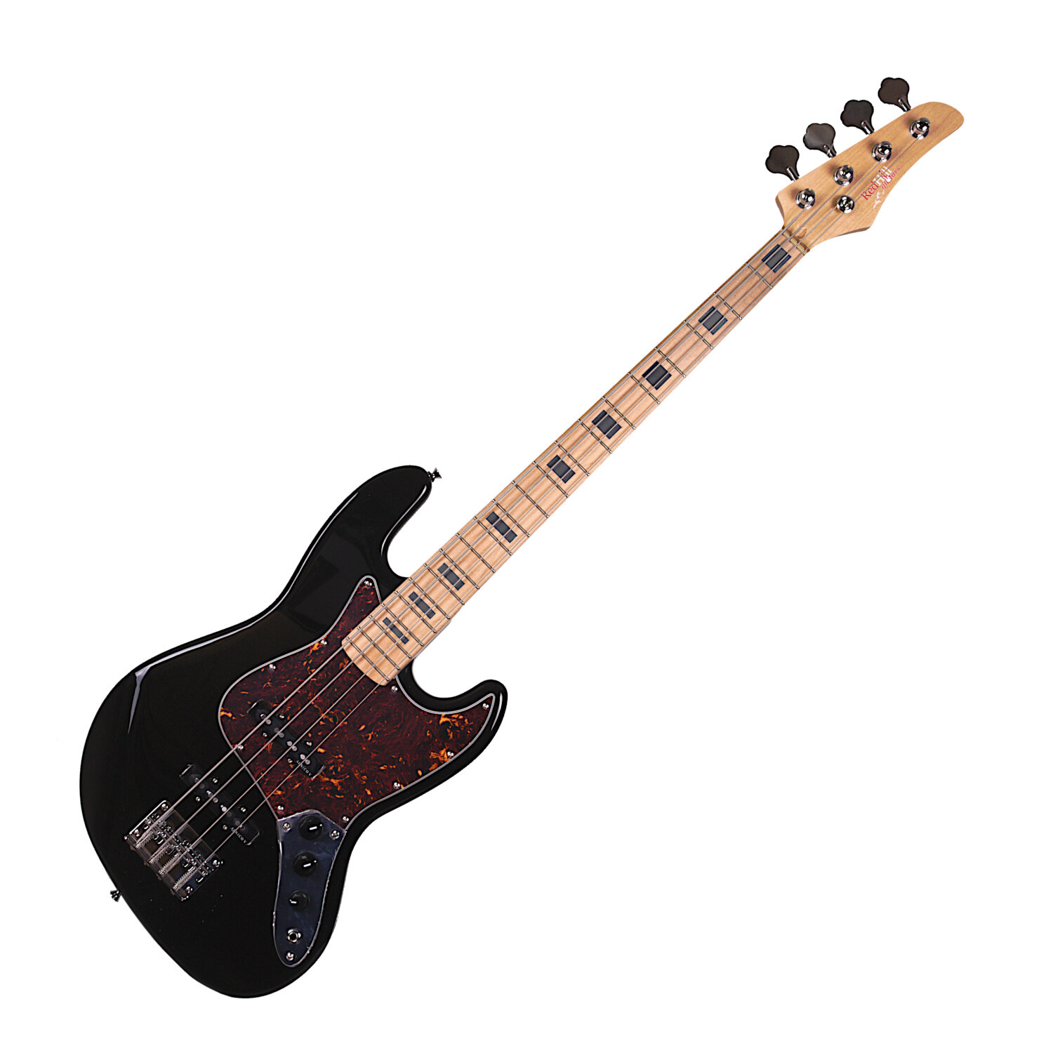 REDHILL JB400 BK - бас-гитара 4-стр J+J 864 мм корпус ясень гриф клен цвет черный