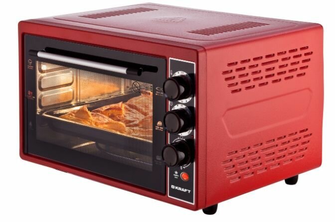 жарочный шкаф kraft kfmo 4506 r красный 1500вт 45л конвекция 6 режимов ean:8693709805636