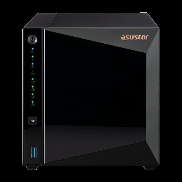 Система хранения данных ASUSTOR 4-Bay NAS/MPl/Cel 1.4GHz Quad Core/2GBDDR4/noHDDLFF(HDDSSD)/1x1GbE(LAN)/3xUSB3.2; 90IX01L0-BW3S00