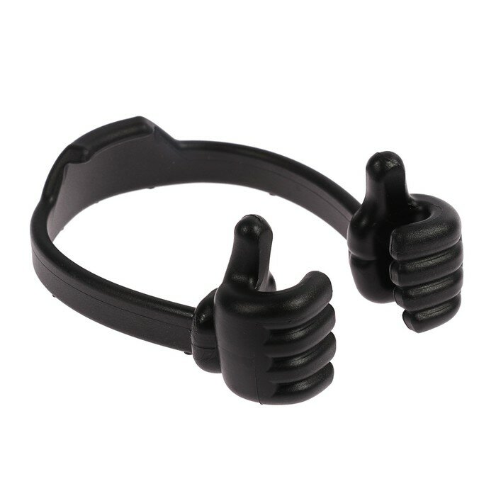 фото Подставка для телефона LuazON, в форме рук, регулируемая ширина, чёрная