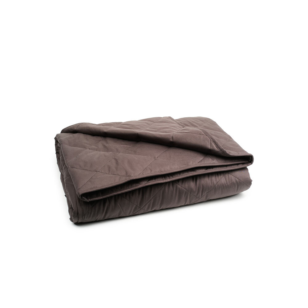 Тяжелое одеяло Save&Soft 152*203 см стеганое 9 кг коричнево-серый - фотография № 2