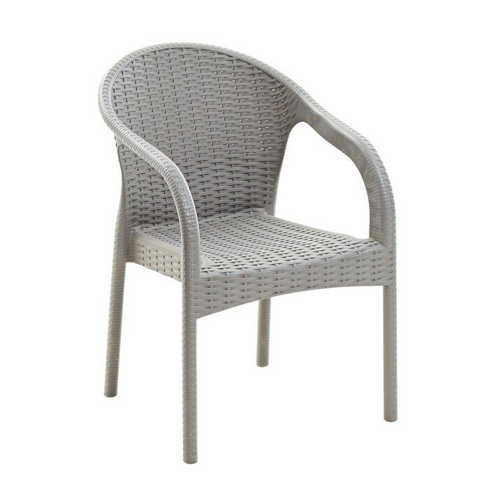 Набор садовой мебели "Милан" 3 предметов: 2 кресла, стол, песочно-серый - фотография № 5