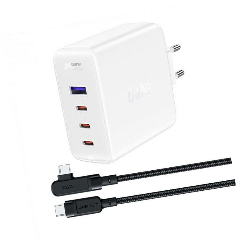   ACEFAST A37 PD100W, GaN, 1xUSB-A, 3xUSB-C, white